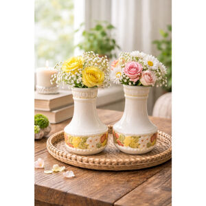 Vintage Meilox Ceramic Salt & Pepper Shakers – Hand-Painted Floral Fruit Design